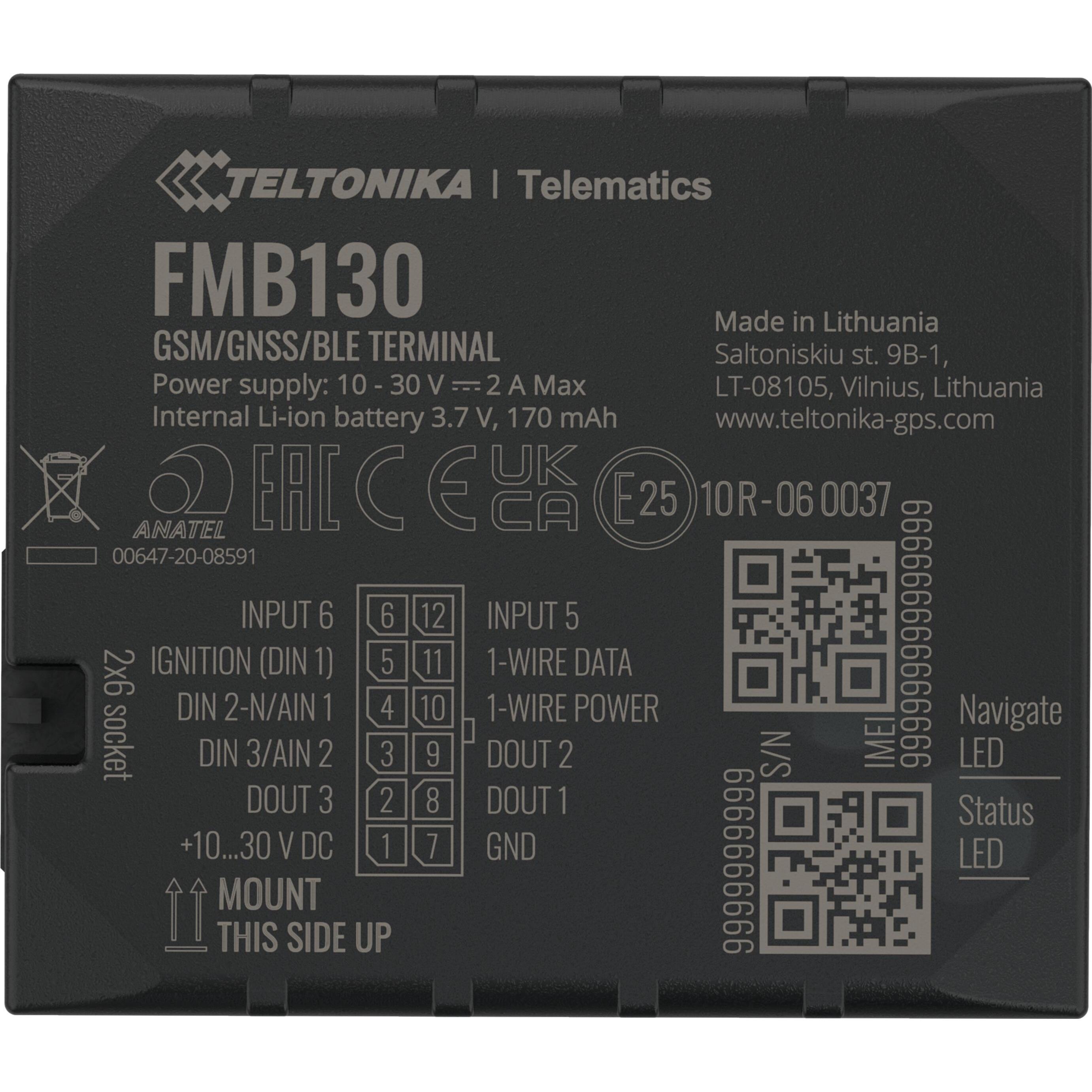 Thumbnail - Teltonika FMB130 GPRS/GNSS Tracker mit flexibler Input Konfiguration Fleet Management, Router, Schwarz