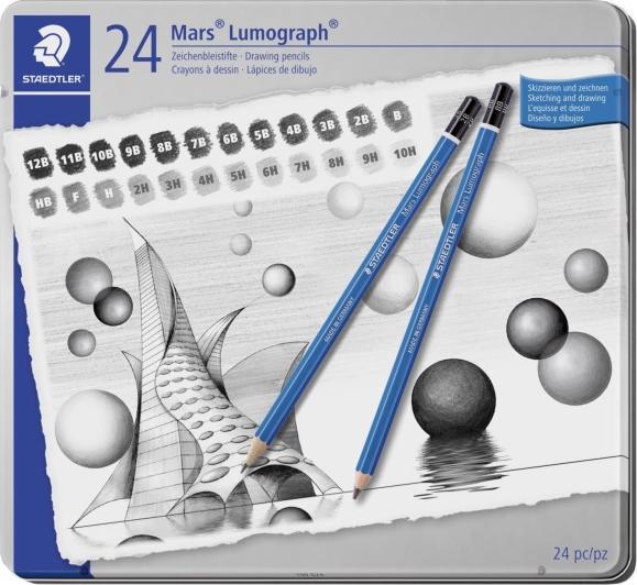 Actual product image Staedtler Mars Lumograph 100 drawing pencils (2 mm, M, 24 x)