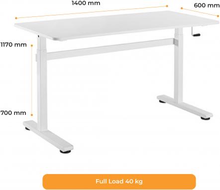 Actual product image Up Up Height-adjustable table Loki White