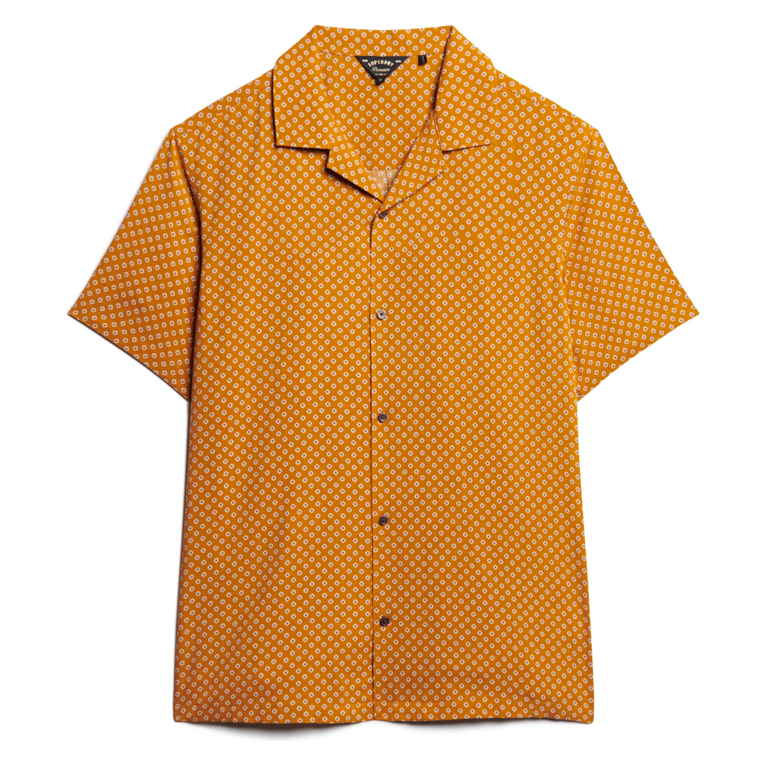 Superdry, Herren, Hemden, Kurzärmeliges Hemd Mit Reverskragen Im 70er-Jahre-Stil, Braun, (Xxl)