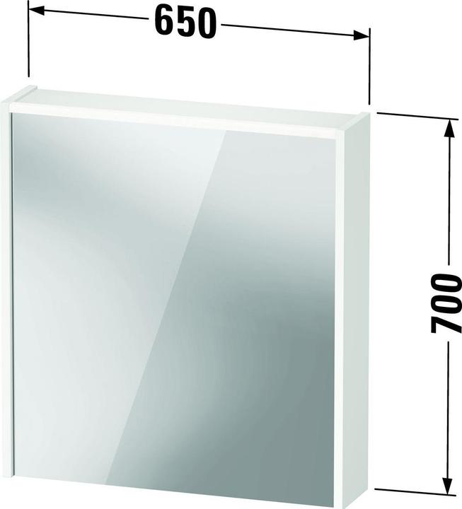 Productafbeelding Duravit D-Code Spiegelschrank, Steckdose Typ F (EU, DE), 1 Tür mit Anschlag rechts, LED-Lichtfeld o (78.50 x 21.50 x 88 cm)
