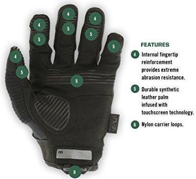Actual product image Mechanix Wear Gloves Mechanix M-Pact® 3 Covert black size 9 / M. Velcro, TrekDry®, faux leather, palm, teeth, Armo (9, M)