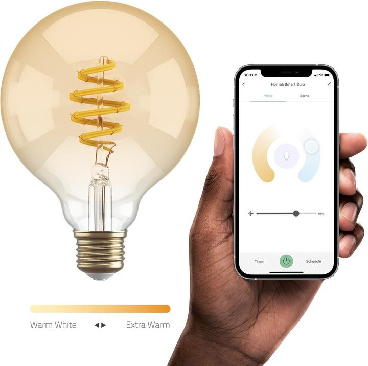 Actual product image Hombli Filament (E27, 5.50 W, 300 lm, 1 x, G)