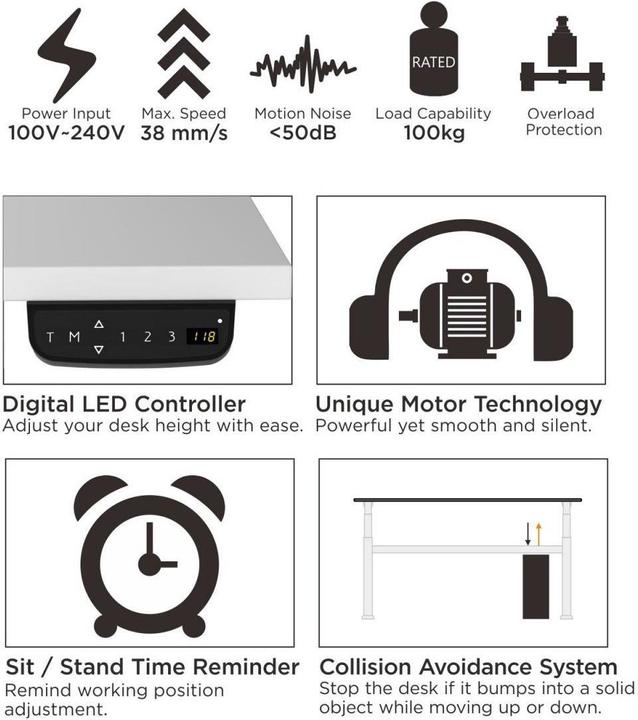 Actual product image Maclean MC-763 MC-763 Electric Sit-Stand Desk Frame