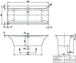 Produktbild Villeroy & Boch V&B Freistehwanne SQUARO EDGE 12 R-eck1800x800mm we (180 l, 180 cm, 80 cm)