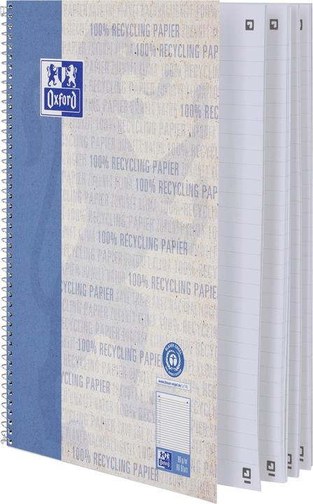 Actual product image Oxford RECYCLING - college notebook lined (A5+, Lined, Soft cover)