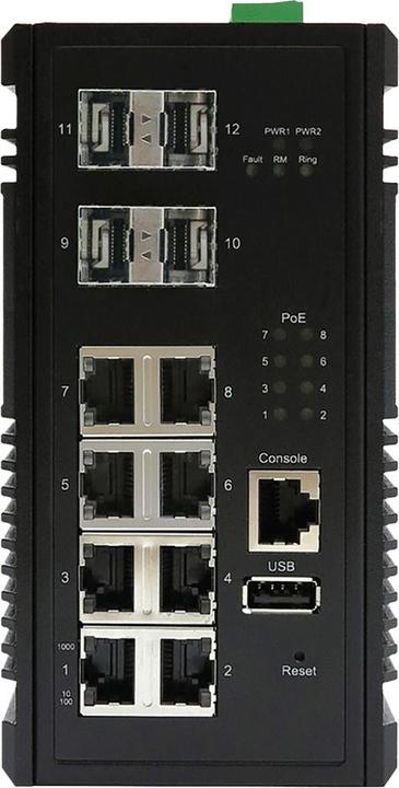 Actual product image Edimax Pro Edimax Port Gigabit PoE WebManageable Industrial Switch SFP Slots (8 Ports)