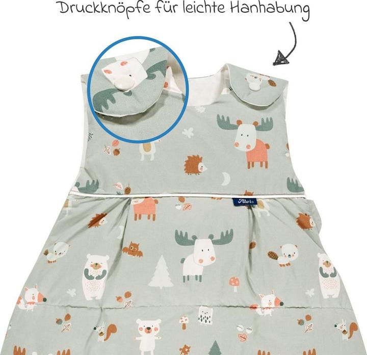 Produktbild Alvi Schlafsäcke Daunen-Schlafsack - Baby Forest - Gr. 90 (90 cm, 3.5 TOG, Winter)