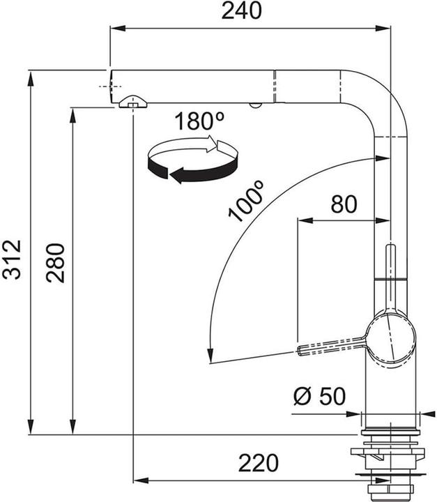 Actual product image Franke Active pull-out shower