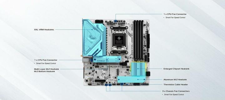 Produktbild AsRock B850M Steel Legend WiFi (AM5, AMD B850, mATX)