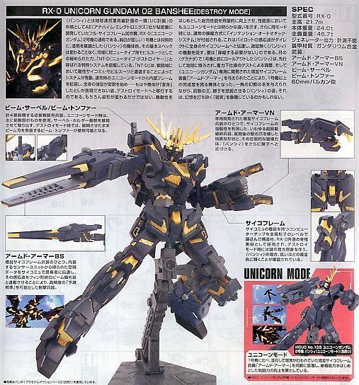 Produktbild Bandai 1/144 HGUC RX-0 UNICORN GUNDAM 02 BANSHEE (DESTROY MODE)