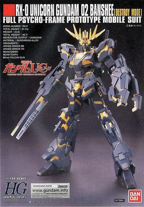 Produktbild Bandai 1/144 HGUC RX-0 UNICORN GUNDAM 02 BANSHEE (DESTROY MODE)