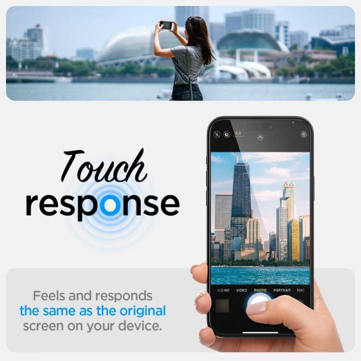Actual product image Spigen TEMPERED GLASS GLAS.TR "EZ FIT" FC 2-PACK IPHONE 15 BLACK (2 pcs., Apple iPhone 15)