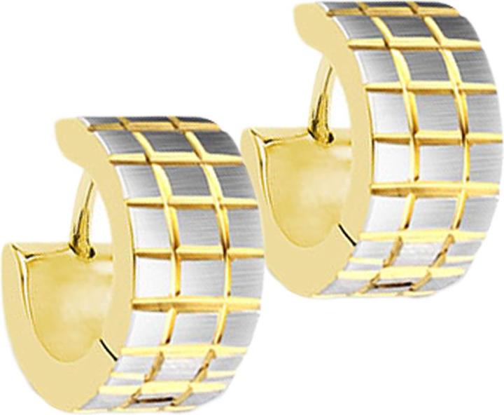 Immagine prodotto Star Piercing Orecchino ad aletta con scanalature placcato oro e argento (senza ottone, Acciaio chirurgico 316L)