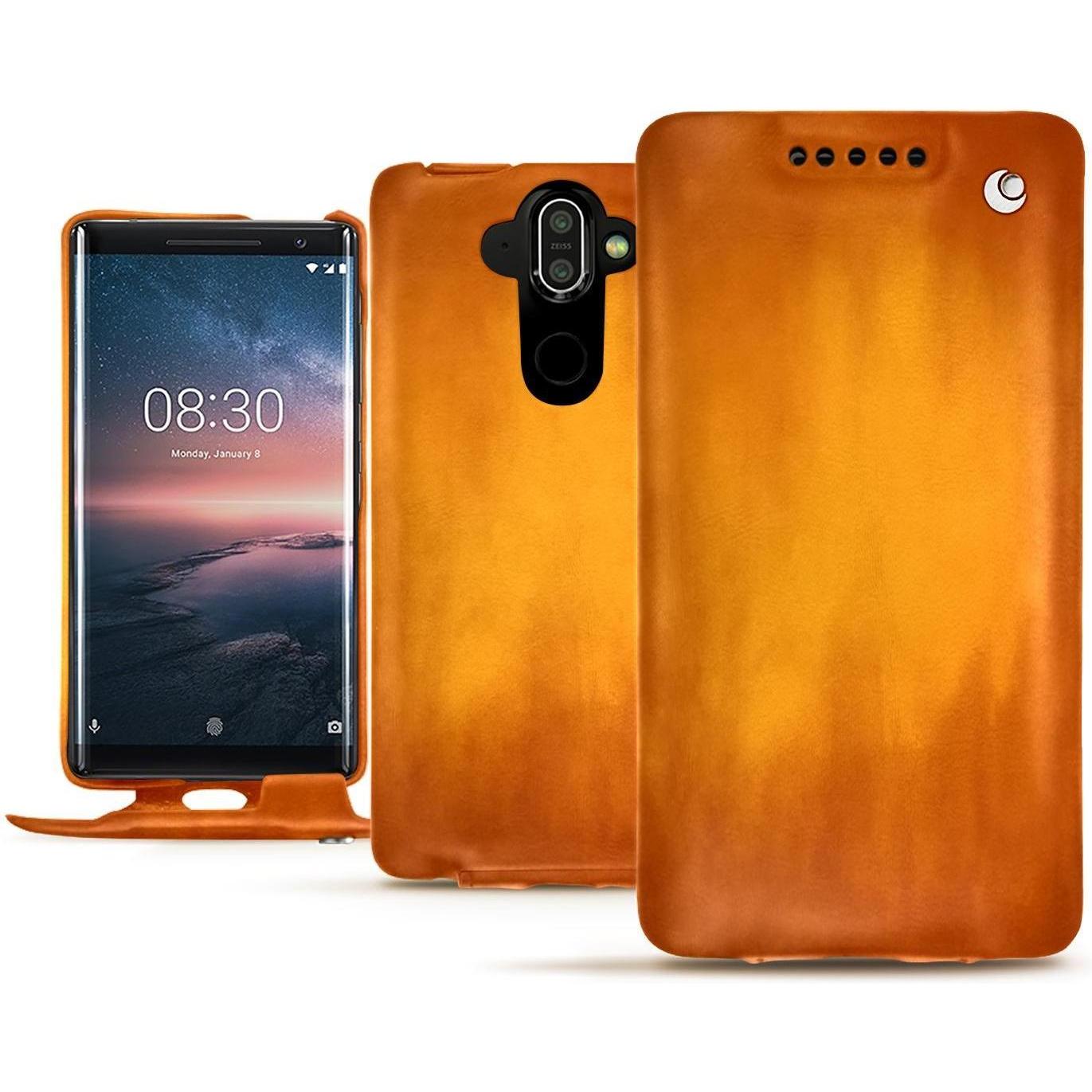Thumbnail - Noreve Lederschutzhülle vertikal (Nokia 8 Sirocco), Smartphone Hülle, Orange