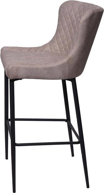 Produktbild Swisshandel24 Barhocker HWC-H79, Barstuhl Tresenhocker, Vintage Metall Fussablage Stoff/Textil grau