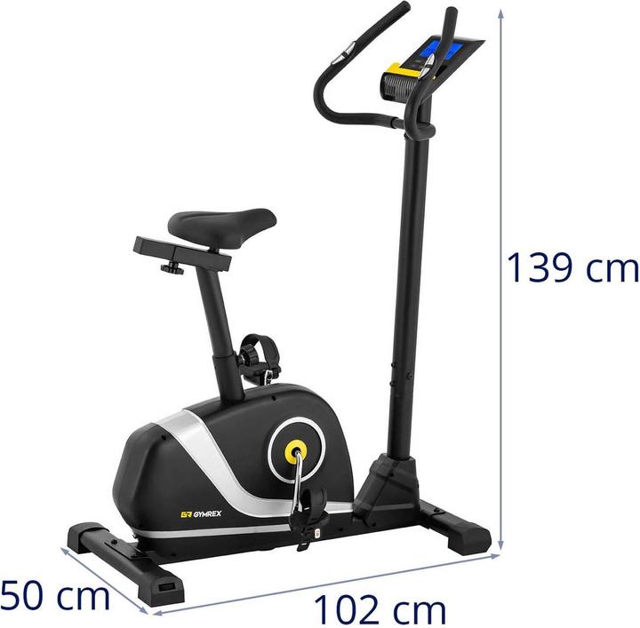 Actual product image Gymrex Exercise Bike - flywheel weight 4 kg - holds up to 110 kg - LCD - 76 - 93.5 cm height