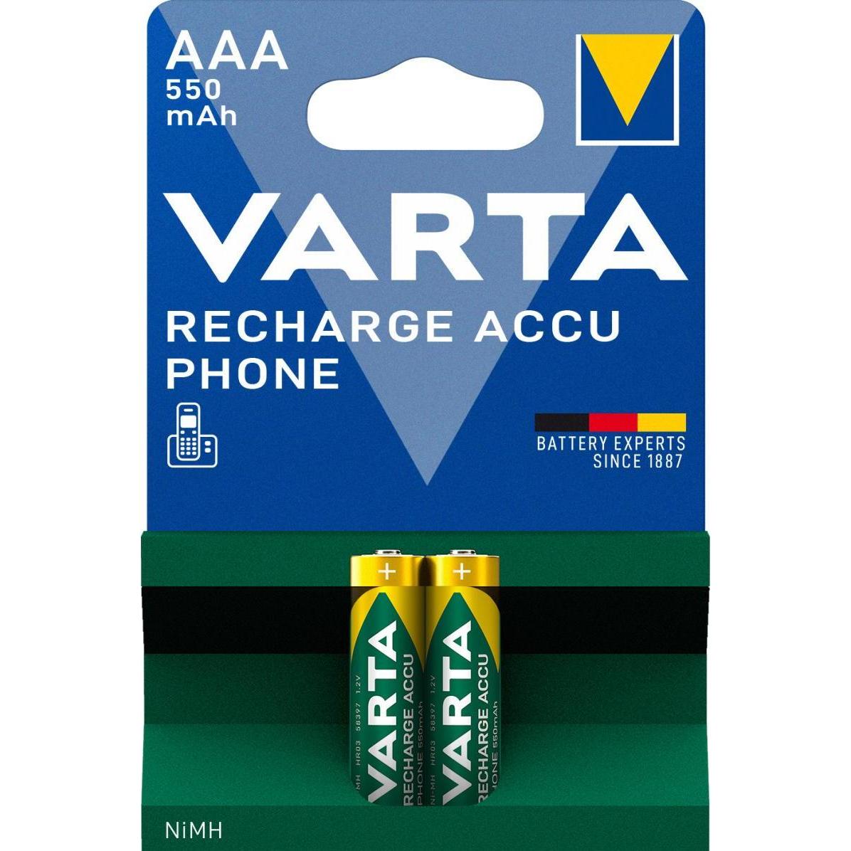 Varta T397 B2 (2 pz., AAA, 550 mAh), Batterie + pile