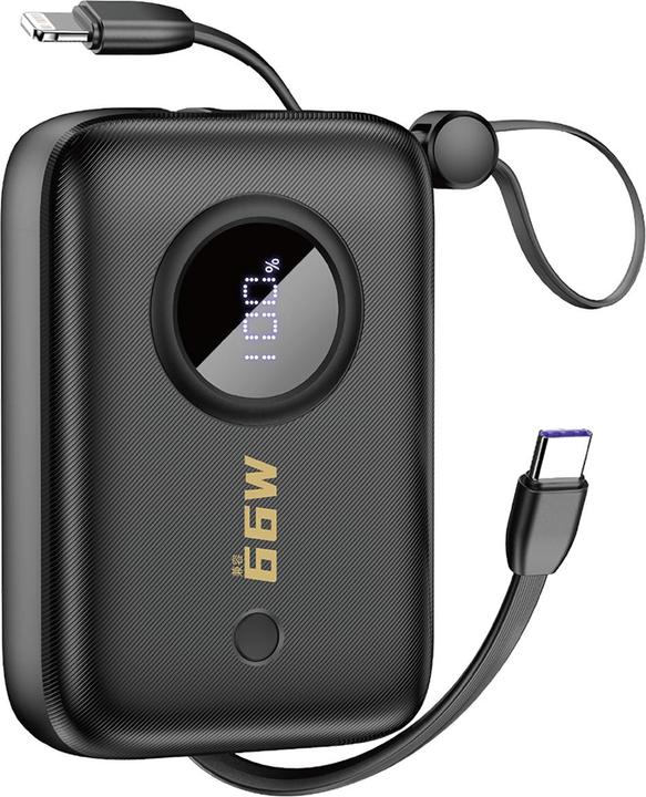 Actual product image Dudao K14 USB-A / USB-C 10000mAh power bank - black (10000 mAh, 22.50 W, 37 Wh)