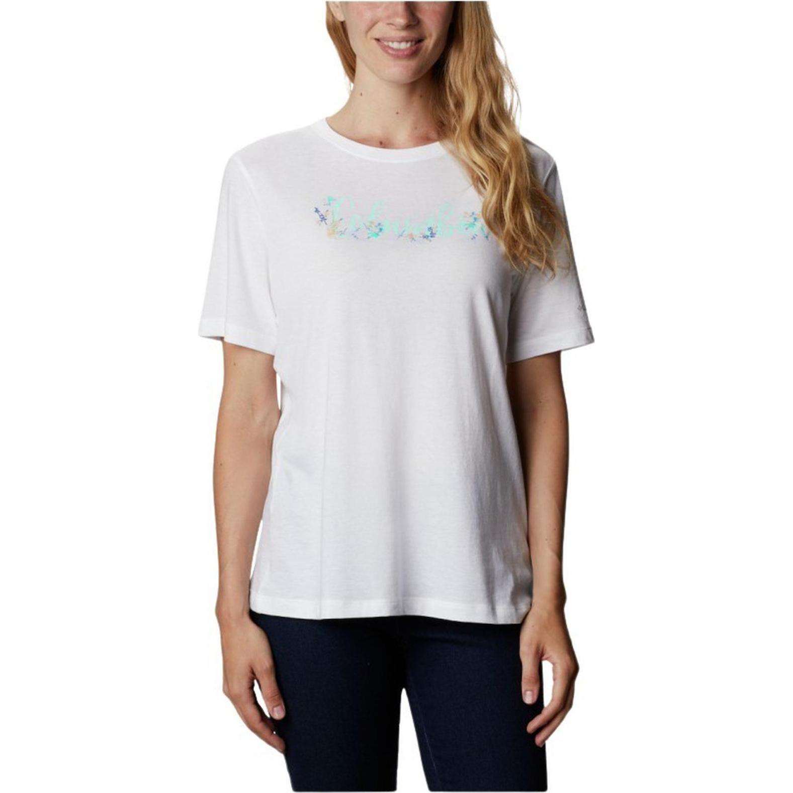 Columbia, Damen, Shirt, en-t-shirt coumbia buebird day reaxed crew neck, Weiss, (L)