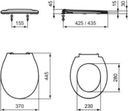 Produktbild Ideal Standard Toilet, freely standing Vidima Ulysse, with lid, 370x640 mm