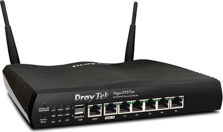 Actual product image Draytek Vigor2927ac WLAN Router Gigabit Ethernet Dual-Band (2.4 GHz/5 GHz) 5G Black