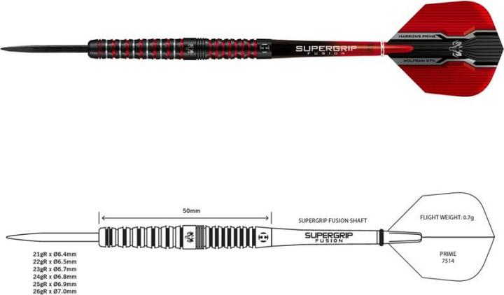 Harrows Wolfram Infinity 97 % Steeltip-Darts