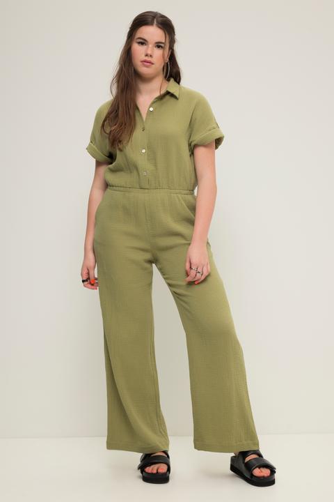 Immagine prodotto Studio Untold Jumpsuit, Musselin, elastische Taille, Halbarm, weites Bein (46, 48)