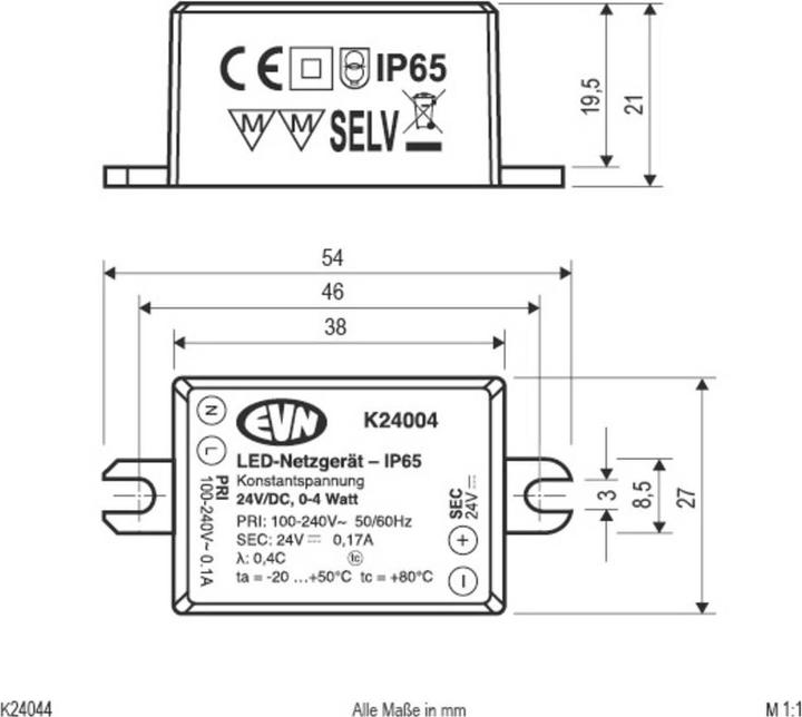 Image du produit EVN-Lichttechnik Bloc d'alimentation pour LED