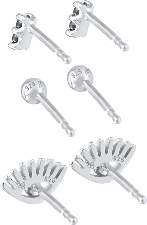 Produktbild Elli Evil Eye, Kristall Ohrstecker, Kugel (Synthetische Perle, Glaskristall, 925 Sterling Silber)