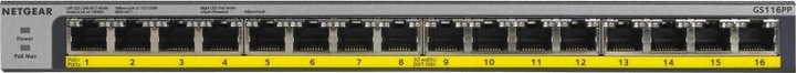 Actual product image Netgear Switch 16x GE GS116LP-100EUS unmanaged (16 Ports)