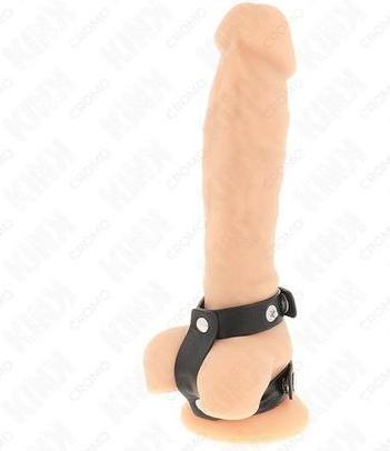 Actual product image Kink Adjustable Double Leather Cock Ring