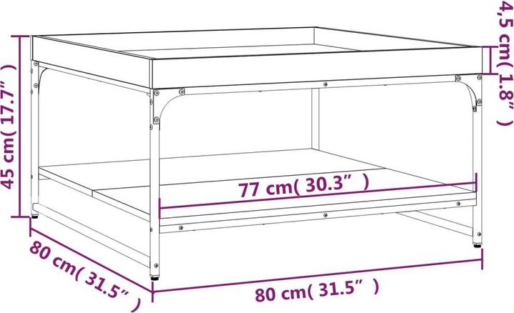 Image du produit vidaXL Couchtisch (80 x 80 x 45 cm)