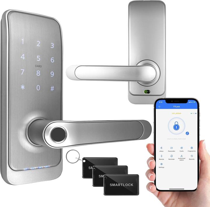 Produktbild Eura Griff mit Zugangskontrolle ELH-01H4 silber (Fingerabdruck)