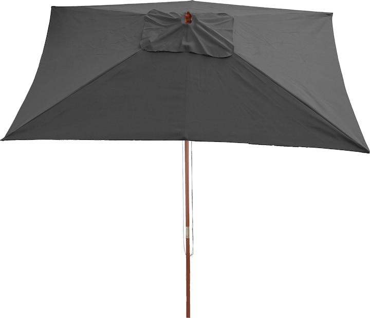 Produktbild Swisshandel24 Sonnenschirm, Gartenschirm Marktschirm, 2x3m Polyester/Holz 6kg - anthrazit (3 m)