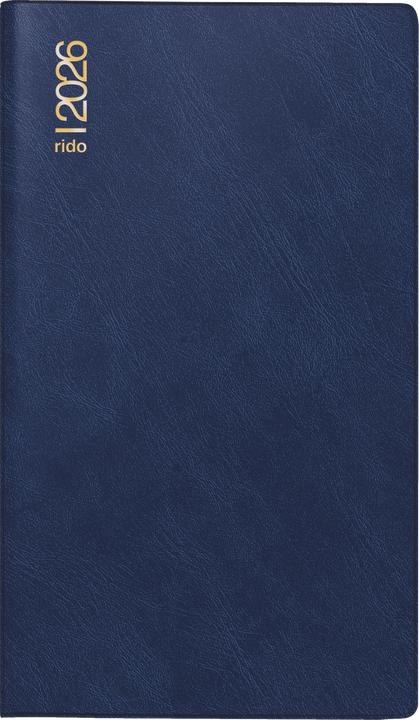 Produktbild Rido Taschenkalender Mod. Miniplaner d 15 2026 | A6, Kunststoff, dunkelblau (A6, Monatsübersicht Doppelseite)