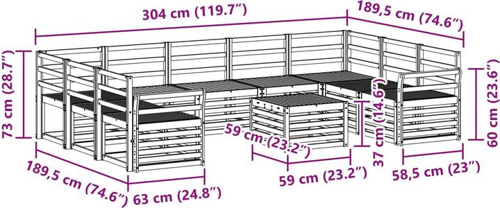 Produktbild vidaXL Outdoor-Sofa