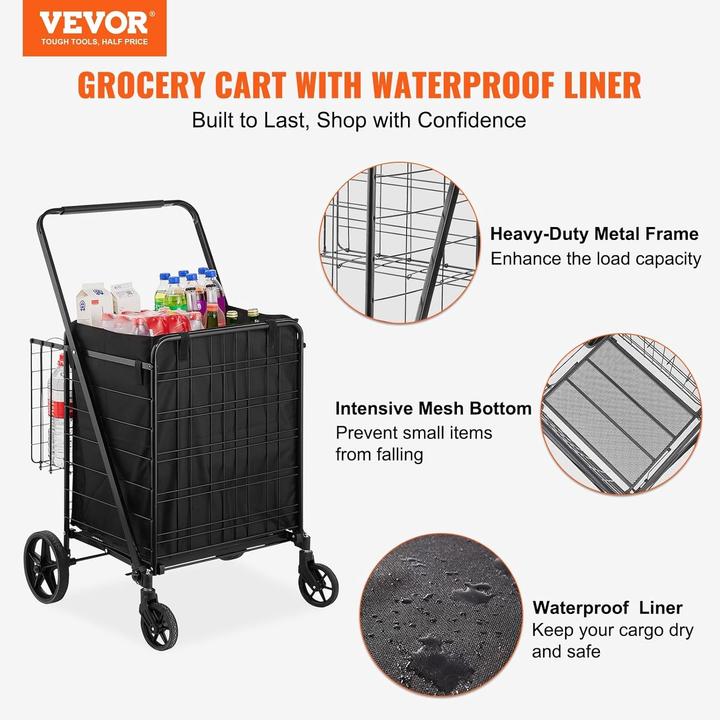 Image du produit Vevor Carrello della Spesa Pieghevole