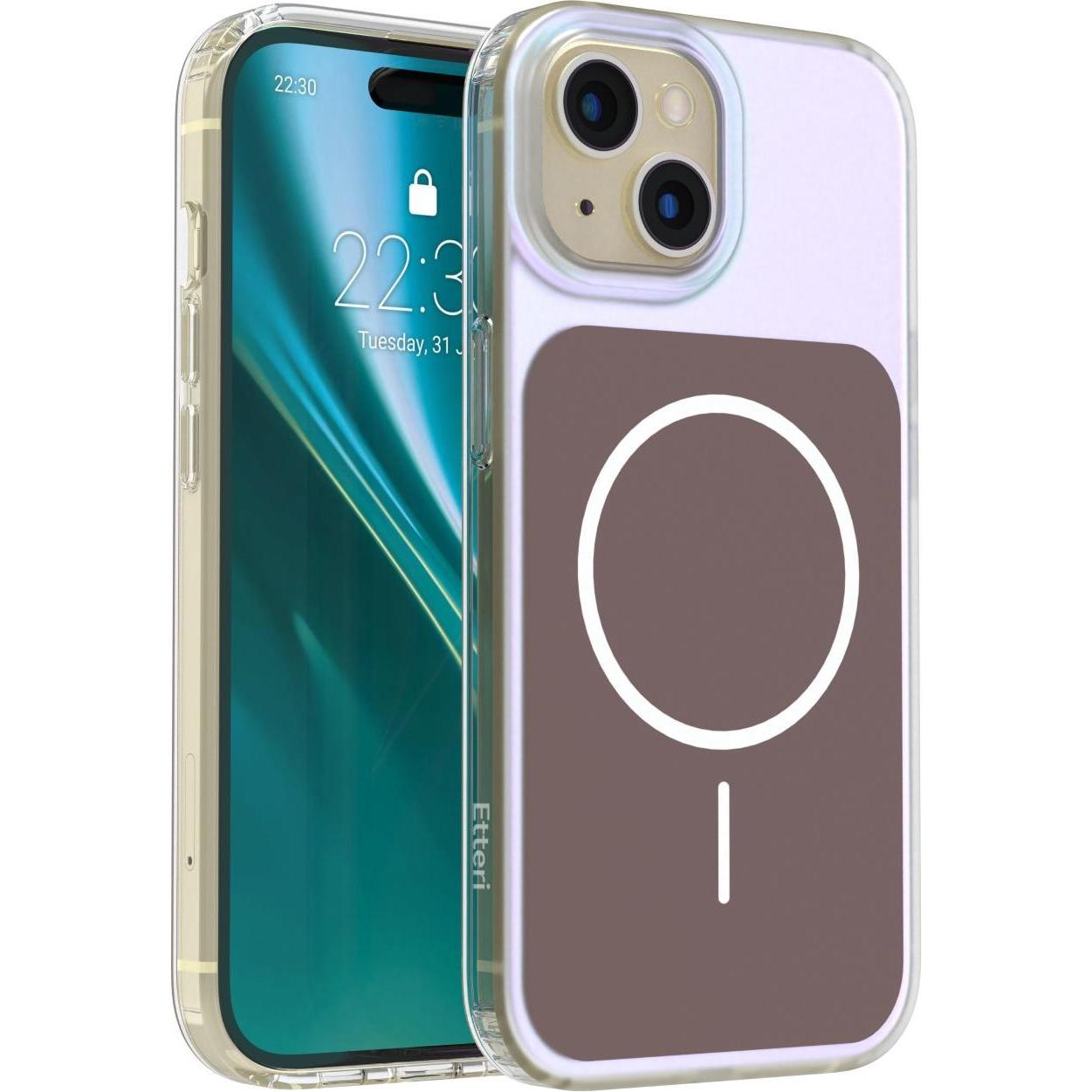 Etteri Hidden Pearl case for iPhone 15 6,1" brown (Apple iPhone 15), Cover smartphone, Marrone