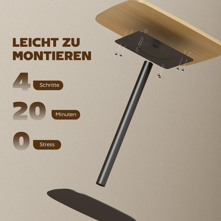 Actual product image Homcom Esstisch MDF, Stahl Naturholz (60 x 60 x 75 cm)