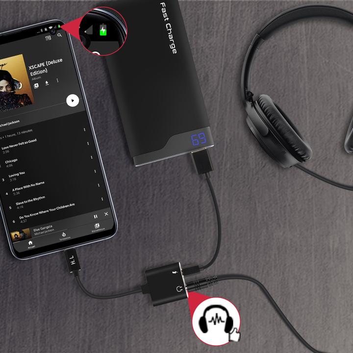 Actual product image Avizar USB-C audio/charging adapter (USB Type C, USB B)
