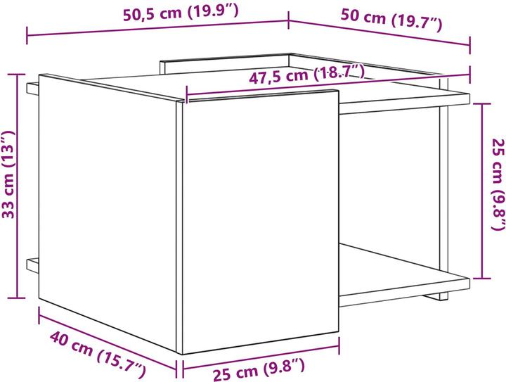 Image du produit vidaXL Moderner Couchtisch (50.50 x 50 x 33 cm)