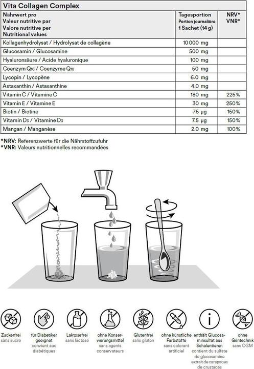 Produktbild Vita Collagen Complex (10 Stück, Beutel, 140 g)