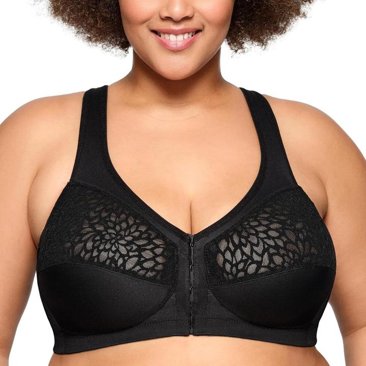 Image du produit Glamorise MagicLift Voorsluiting Racerback Draadloze BH 1206 (Dames & Vrouwen Plus), Zwart, 90J (Une unité par pack, 90 J)