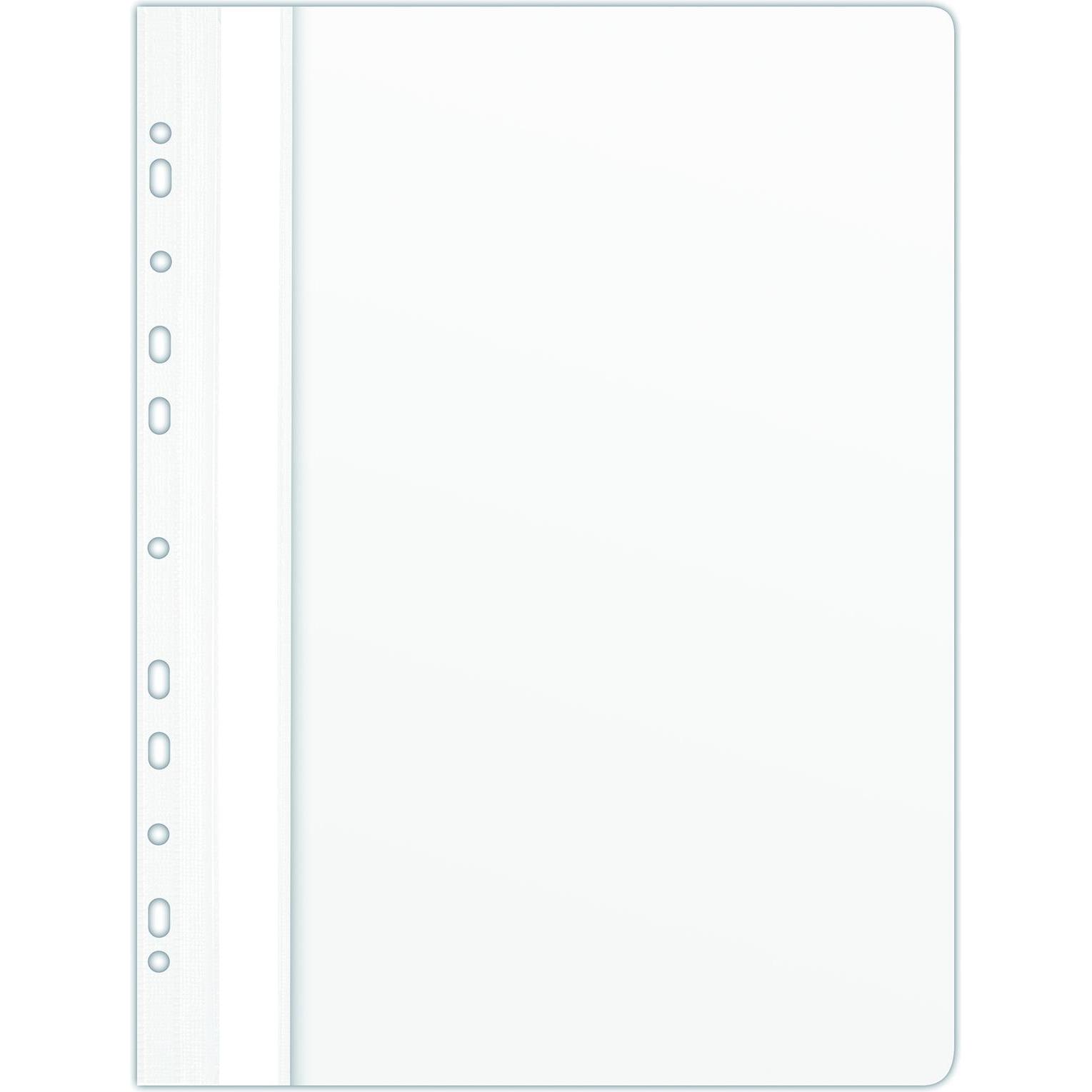 Donau, Busta portadocumenti, Cartella di registro, pvc, a4, rigida, 150/160 micron, perforata, bianca
