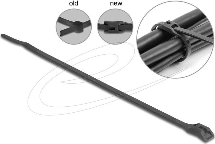 Immagine prodotto Delock Fascette con testa piatta L 110 x L 2,5 mm 100 pezzi nero (110 mm, 100 pz.)