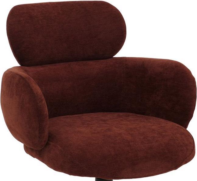 Immagine prodotto Mendler Esszimmerstuhl HWC-O77, drehbar Auto-Return, Stoff (310g/m²) Chenille Öko-Tex – rotbraun