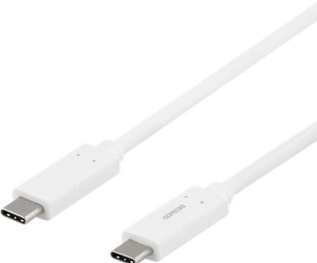 Produktbild Deltaco Cable USB-C to USB-C, 1m, USB 3.1 Gen, E-Marker, 3A, white (1 m, 60 W)