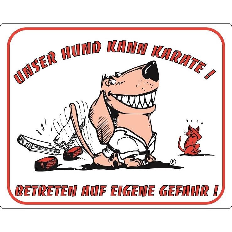 Nobby, Sicherheitskennzeichnung, Warntafel Unser Hund kann Karate