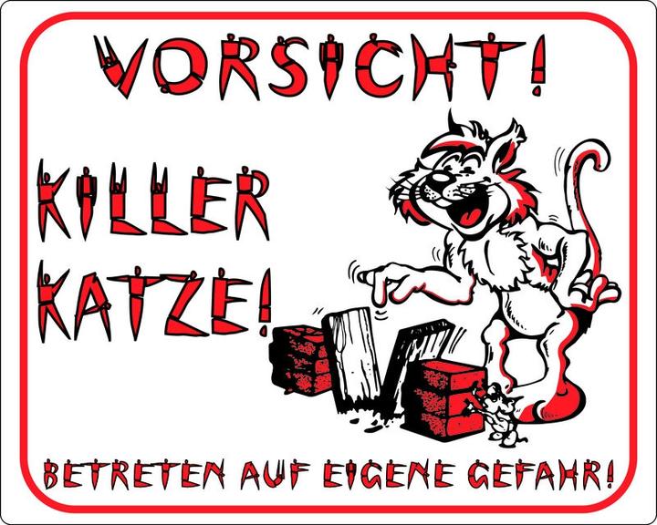 Nobby Warning sign Caution! Killer cat